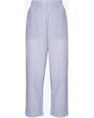 Leset Eve Striped Cropped Pants - Women's - Cotton - Blue
