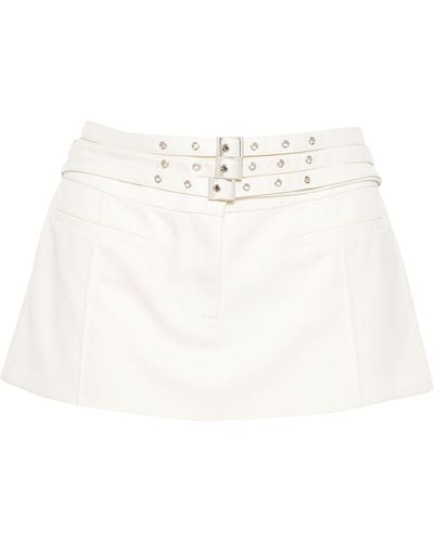 AYA MUSE White Buckled Mini Skirt - Women's - Polyester/wool