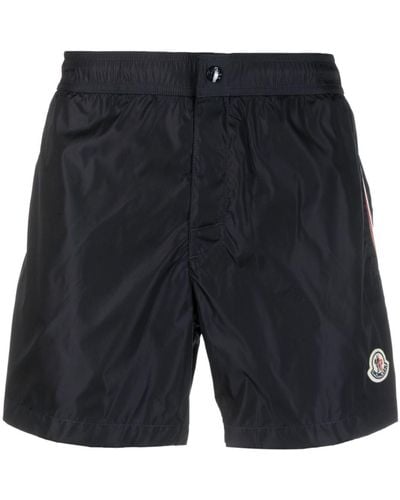 Moncler Logo-Patch Swim Shorts - Black