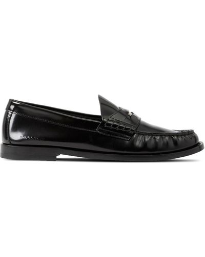 Burberry Penny-slot Leather Loafers - Black