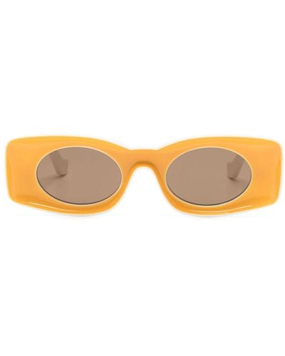 Loewe X Paula's Ibiza Yellow Rectangle-frame Sunglasses - Unisex - Acetate - White
