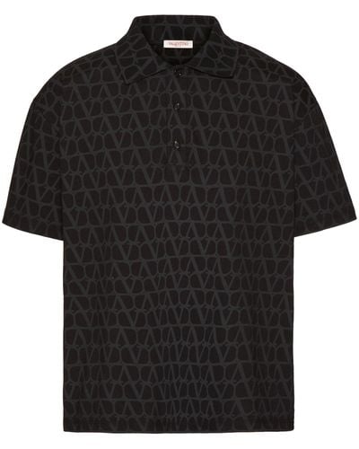 Valentino Garavani Toile Iconographe Polo Shirt - Black
