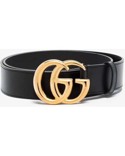 Gucci gg Buckle Leather Belt - Black