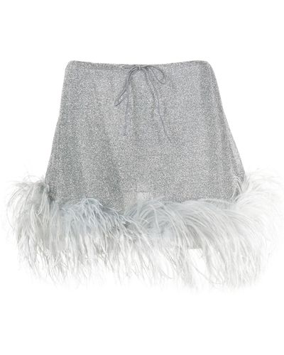 Oséree Lumière Plumage Lurex Skirt - Grey