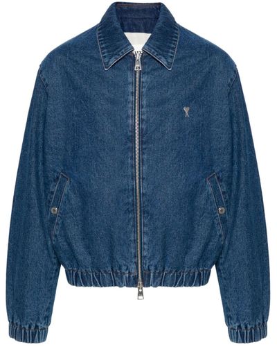 Ami Paris Ami De Coeur Denim Jacket - Men's - Cotton/polyester - Blue