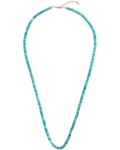 Mateo 14k Yellow Gold Turquoise Bead Necklace - Blue