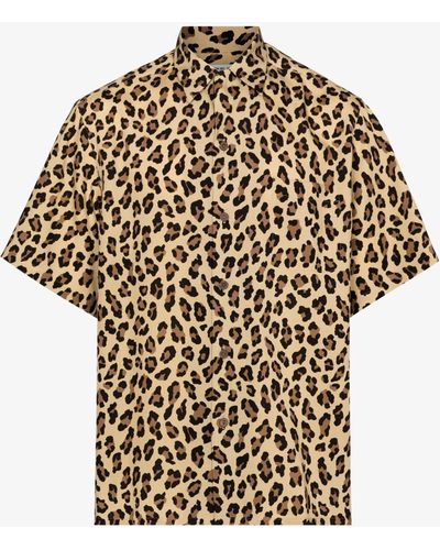 Wacko Maria Leopard Print Short Sleeve Shirt - Men's - Lyocell - Natural