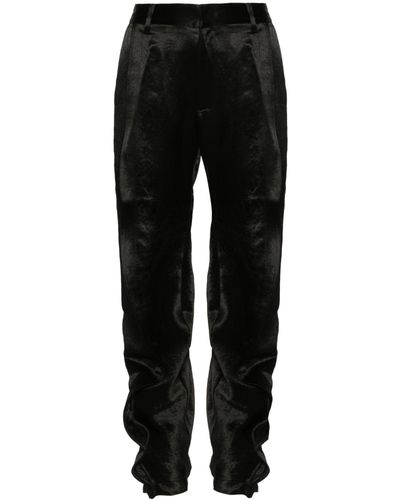 Y. Project Satin Trousers With Stitching - Black