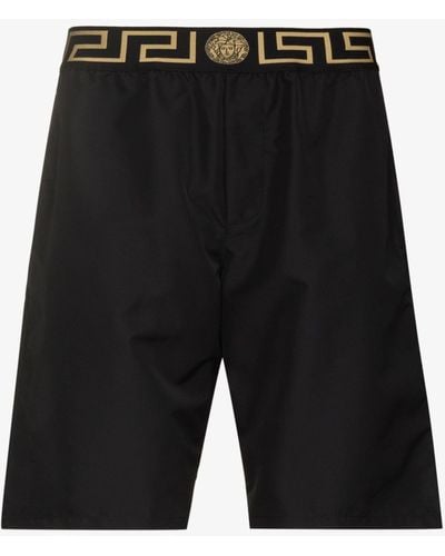 Versace Greca Border Board Swim Shorts - Men's - Polyester/elastane - Black