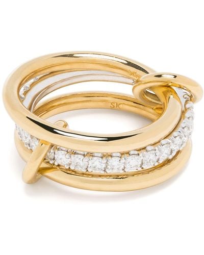 Spinelli Kilcollin 18k Yellow Eros Diamond Linked Ring - Women's - 18kt Yellow /white Diamond/18kt White - Metallic