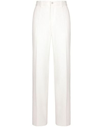 Dolce & Gabbana Straight Leg Trousers - White