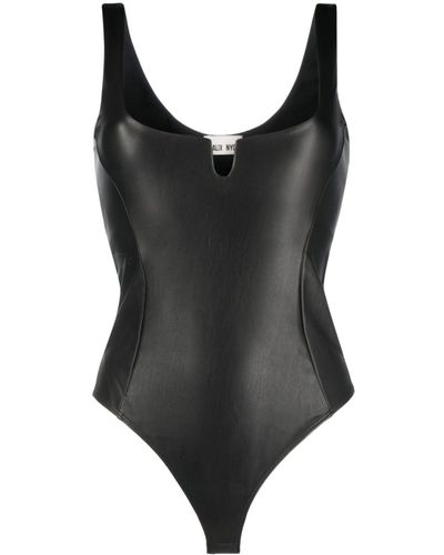 Alix Black Neve Faux-leather Bodysuit - Women's - Polyethylene Terephthalate (pet)/polyurethane