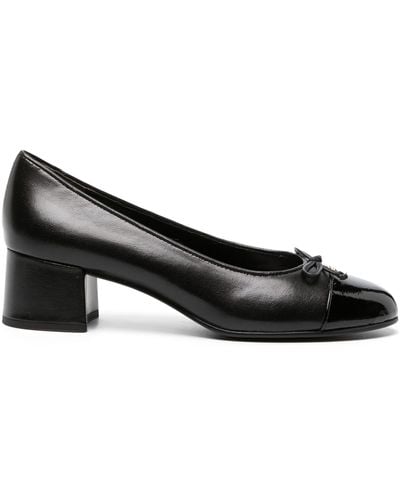 Tory Burch Bow Leather Pumps - Black