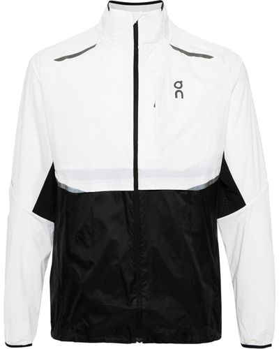 On Shoes White Weather Lightweight Running Jacket - Men's - Recycled Polyamide/spandex/elastane/recycled Polyester - Black