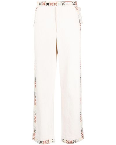 Bode Neutral Prisma Embroidered Straight-leg Pants - Men's - Cotton - White