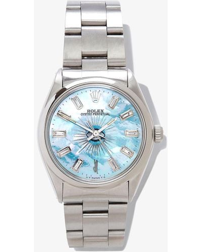 Jacquie Aiche Reworked Vintage Rolex Oyster Perpetual Watch - Blue