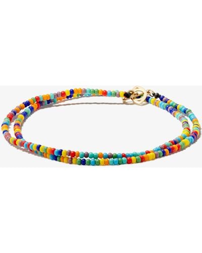 Luis Morais 14k Yellow Evil Eye Rainbow Beaded Necklace - Metallic