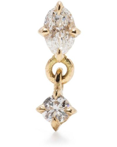 Lizzie Mandler 18k Yellow Diamond Drop Earring - White