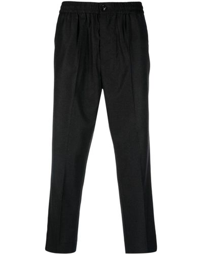 Ami Paris Cropped Tailored Pants - Black