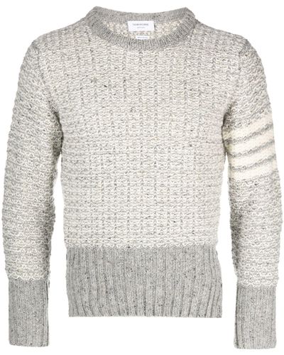 Thom Browne 4-bar Stripe Wool Sweatshirt - Gray