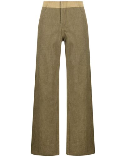 Christopher Esber Deconstruct Straight Leg Cotton Trousers - Green