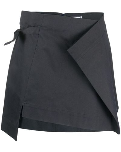 JW Anderson Wrap Cotton Miniskirt - Black