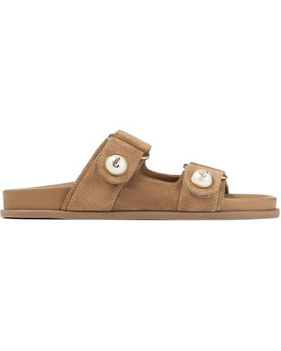 Jimmy Choo Brown Fayence Suede Sandals