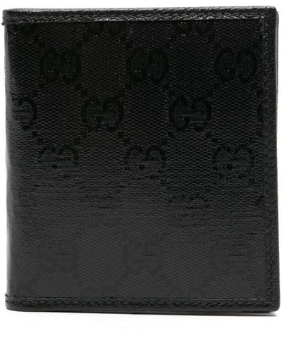 Gucci gg Crystal Bi-fold Wallet - Men's - Canvas - Black