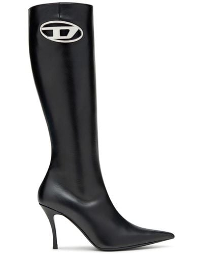 DIESEL D-venus Knee-high Leather Boots - Black