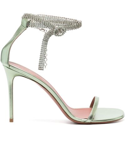 AMINA MUADDI Giorgia 90mm Crystal-embellished Sandals - Metallic