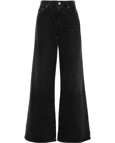 Agolde Clara Low-rise Flared Jeans - Black