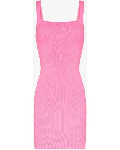 Hunza G Tank Crinkle Mini Dress - Women's - Lycra/nylon - Pink