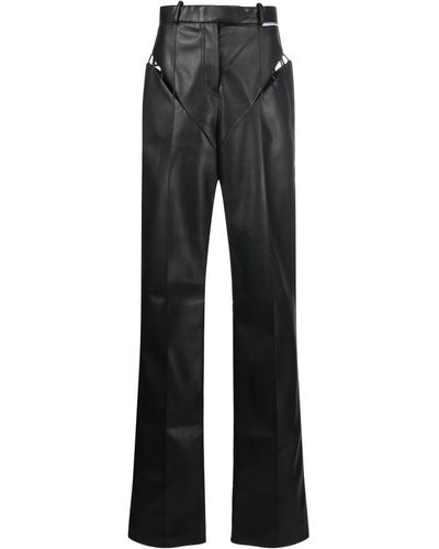 Aleksandre Akhalkatsishvili Cutout Faux Leather Trousers - Black