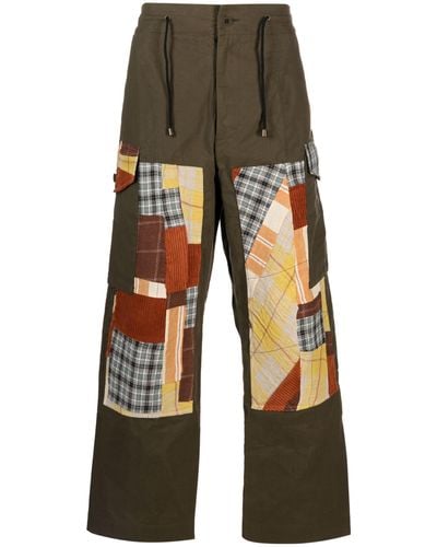 Nicholas Daley Patchwork Cargo Trousers - Green