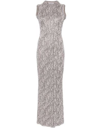 Acne Studios Sequinned Maxi Dress - Women's - Polyester/metallic Fibre/nylon - Gray