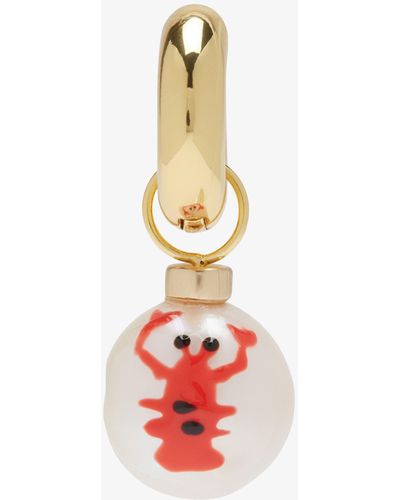 Eliou -plated Lobster Pearl Drop Earring - White