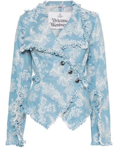 Vivienne Westwood Worth More Fringed Jacket - Blue