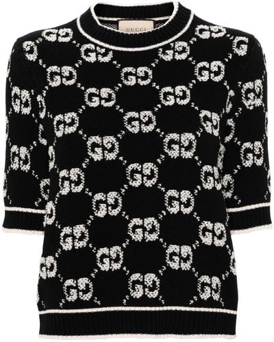 Gucci Wool Short-sleeve Sweater - Black