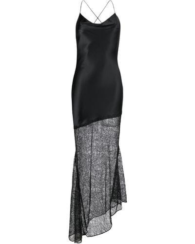 De La Vali Matricia Silk Slip Dress - Women's - Spandex/elastane/silk/polyester - Black