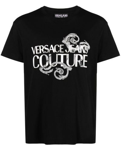 Versace Jeans Couture Logo Watercolor T-Shirt - Black