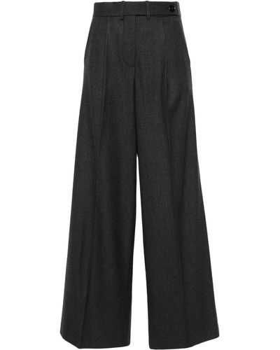 Racil Cary Pinstripe-pattern Wool Trousers - Black