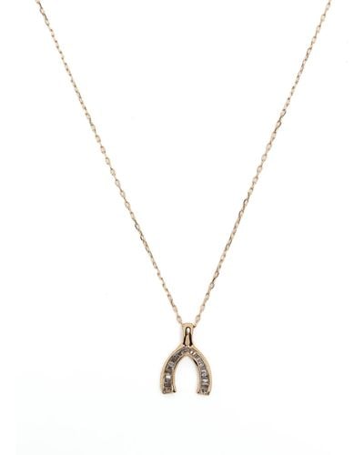 Adina Reyter 14k Yellow Wishbone Diamond Necklace - Metallic
