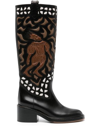 Chloé Mallo Knee-high Leather Boots - Black