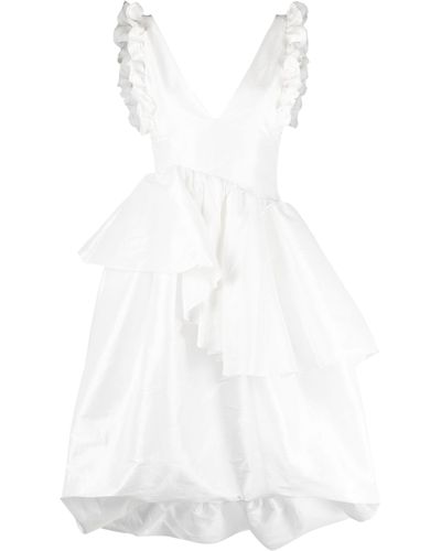 Kika Vargas Lori Ruffled Midi Dress - Women's - Nylon/polyester/spandex/elastane - White