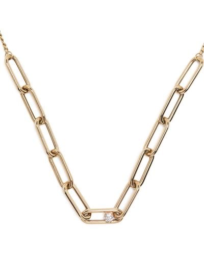 Zoe Chicco 14k Yellow Paperclip Diamond Necklace - Metallic