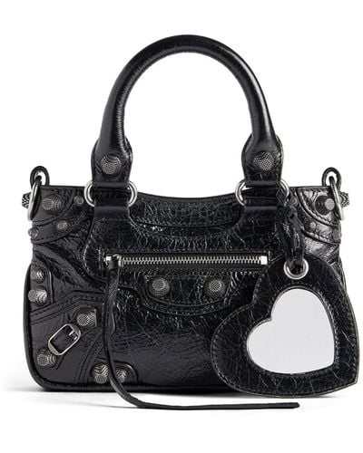 Balenciaga Neo Cagole Mini Leather Tote Bag - Black