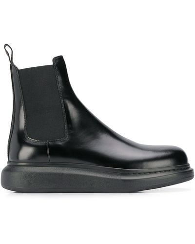 Alexander McQueen Hybrid Leather Chelsea Boots - Black