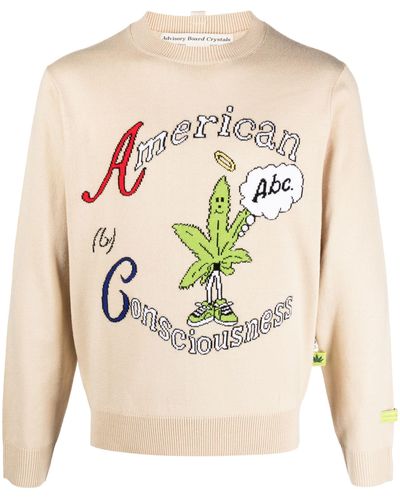 Advisory Board Crystals Neutral American Consciousness Sweater - Men's - Acrylic - Natural
