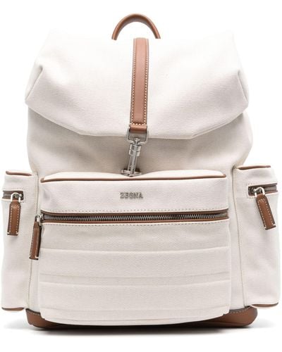 Zegna Cotton-canvas Backpack - Natural