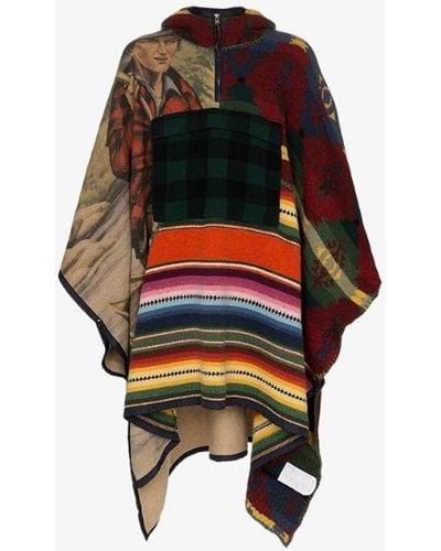 Polo Ralph Lauren Patchwork Hooded Poncho - Blue